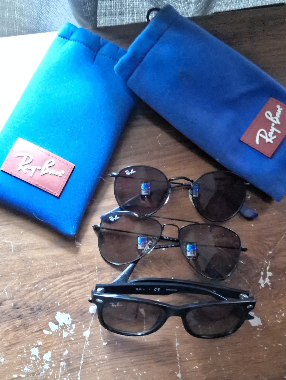 Kids Ray-Ban Mixed Sunglasses Lot (Round Metal RB3447, Aviator RB3025, Wayfarer)